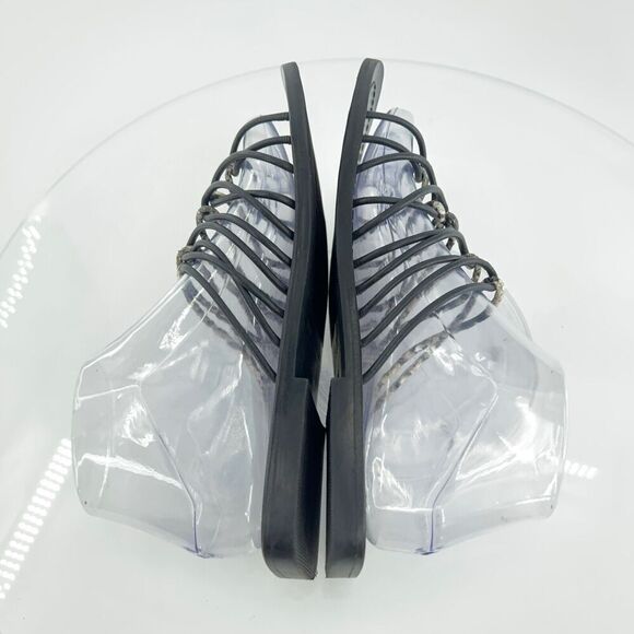 Ted Baker London Black Faux Snake Teppo Flat Sandal Women's 39.5 9 Slip On - Picture 10 of 14